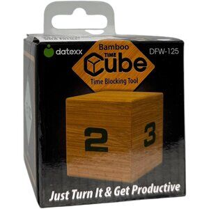 Datexx Bamboo Time Cube Digital Timer 1-2-3-4 Min Focus Productivity Tool